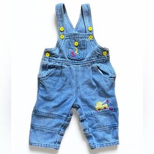 Vintage Happy Kids Toddler Denim Overalls | Y2K Baby | 12M | 100% Cotton